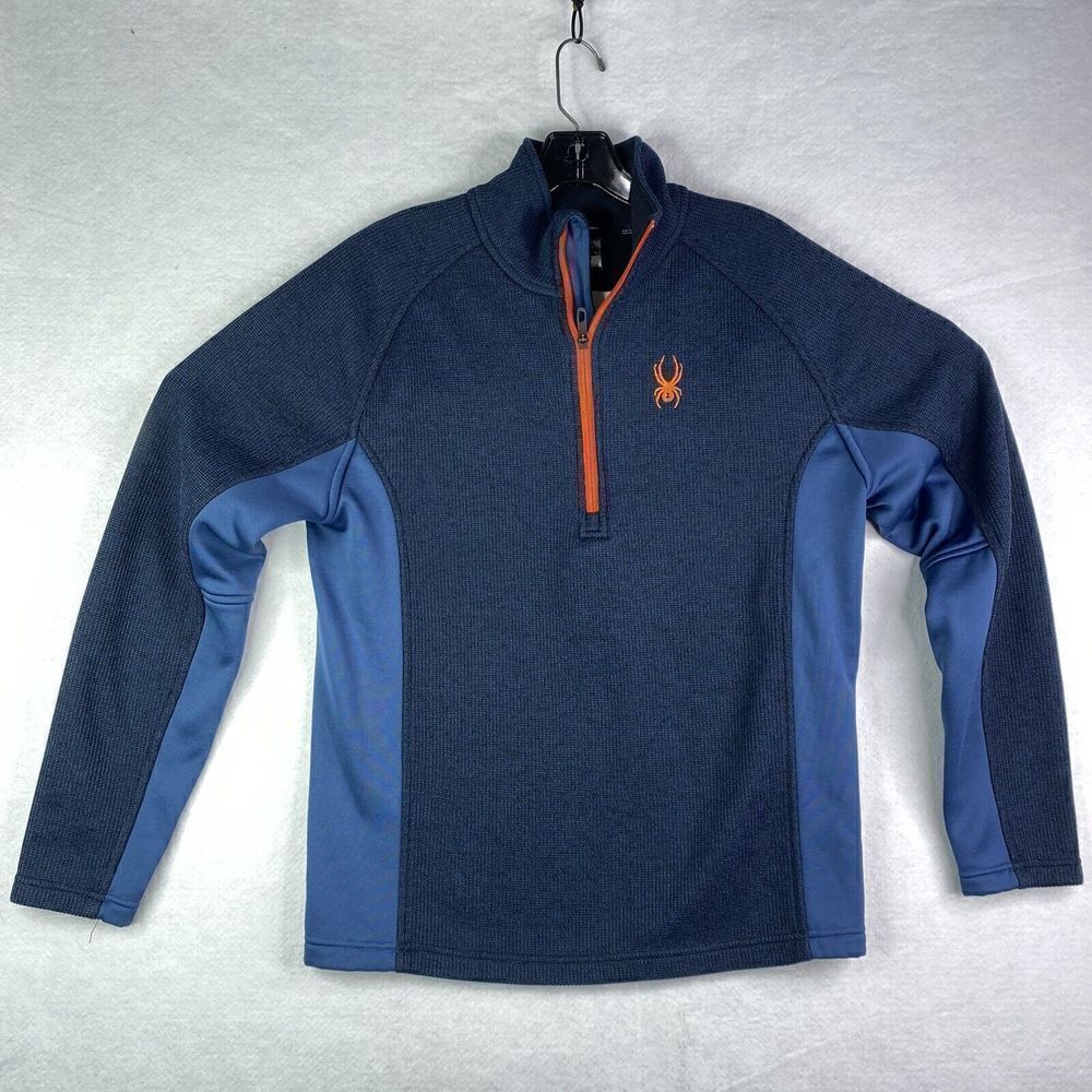 Spyder Outbound Men's Size M Blue 1/4 Quarter Zip Pullover Sweater Jacket
